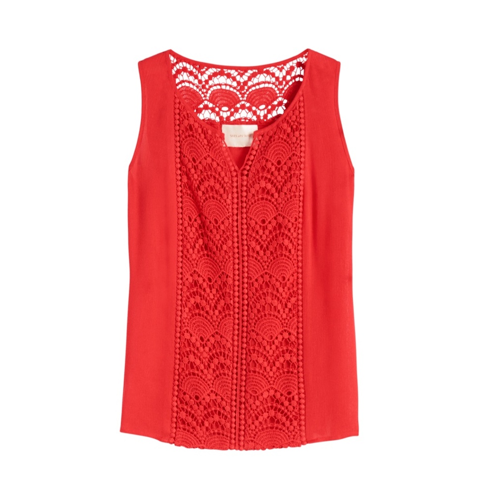 Skies Are Blue Azazel Crochet Detail Top